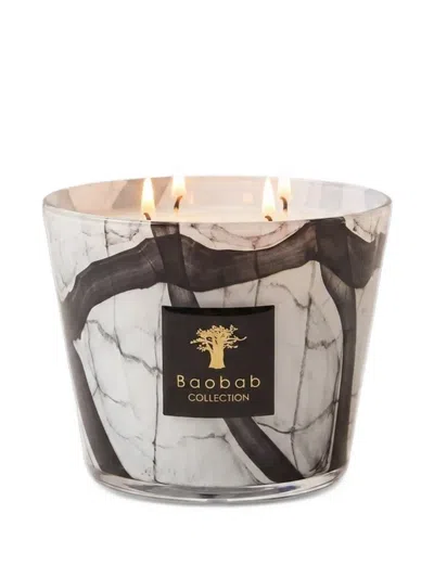 Baobab Collection Marble-effect Glass Candle In Brown