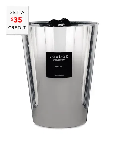 Baobab Collection Les Exclusives Platinum Scented Candle, 9.4" In Silver