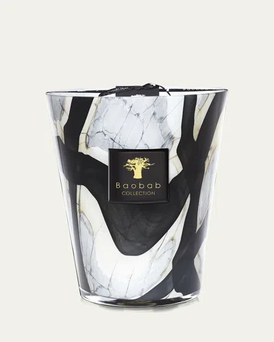 Baobab Collection Max 24 Stones Marble Scented Candle In Blk/wht/beige