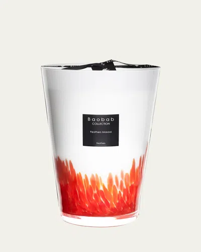 Baobab Collection Max 35 Feathers Maasai Scented Candle In Red/wht