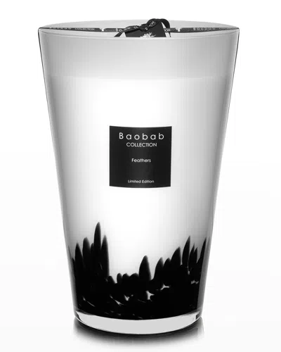 Baobab Collection Max 35 Feathers Scented Candle In White/black