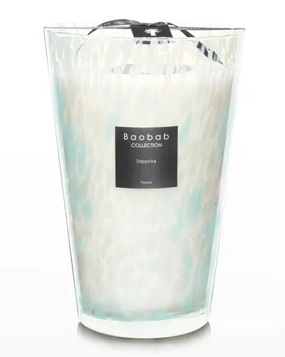 Baobab Collection Max 35 Sapphire Pearls Candle In Blue/wht
