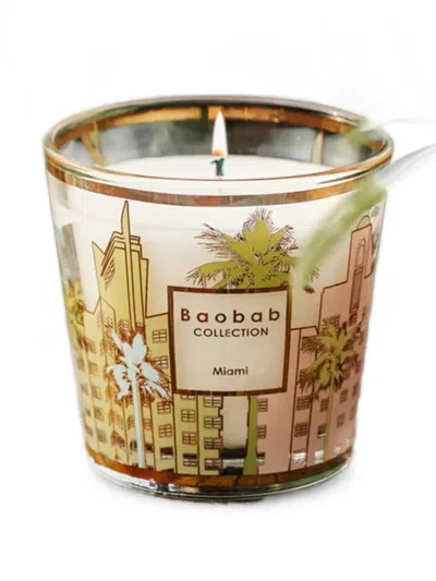 Baobab Collection Miami Screen-printed Candle In Brown