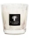 Baobab Collection Mini Pearls White Marbled Candle In White