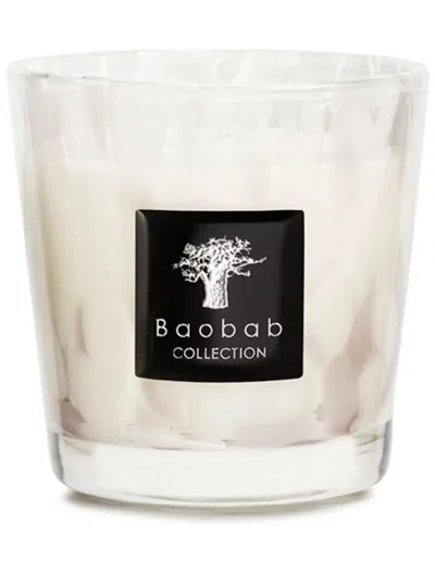 Baobab Collection Mini Pearls White Marbled Candle
