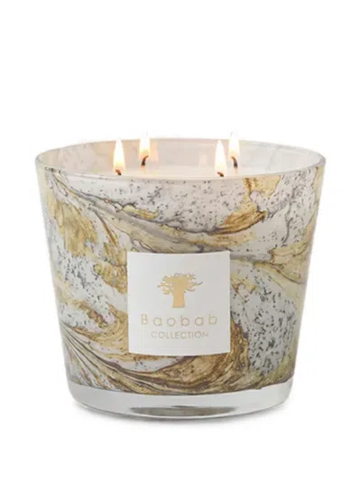 Baobab Collection Naïs Marble-effect Four-wick Scented Candle (10cm) In Brown