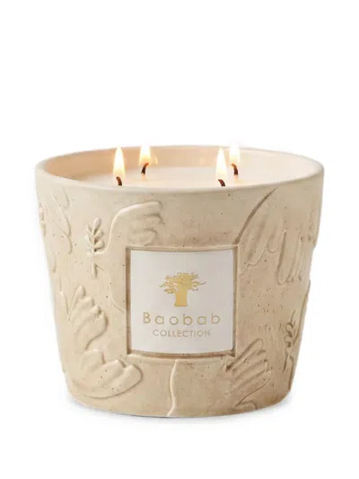 Baobab Collection Paloma Embossed Ceramic Scented Candle (10cm) In Brown