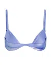 Baobab Collection Baobab Raffaela Glittered Lamé Bikini Top In Blue