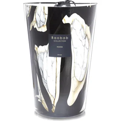 Baobab Collection Stones Marble Candle In Black/ Beige/ White