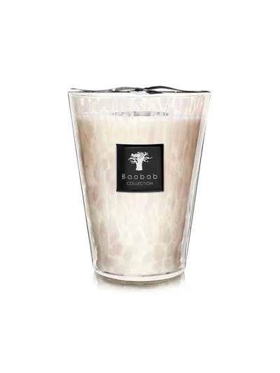 Baobab Collection White Pearls Candle 24 In Burgundy