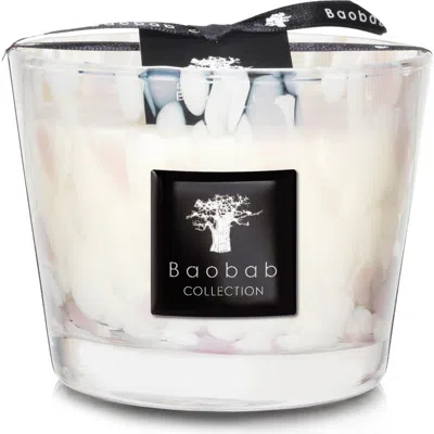 Baobab Collection White Pearls Candle In Transparent