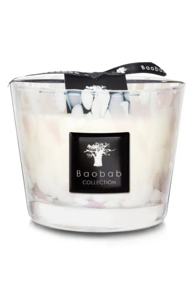 Baobab Collection White Pearls Candle In Pink/white