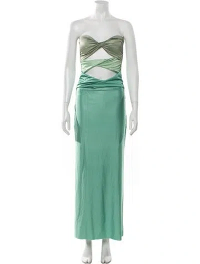 Pre-owned Baobab Colorblock Pattern Long Dress In Green