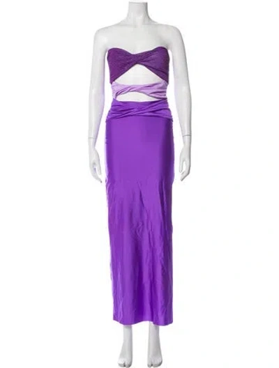 Pre-owned Baobab Colorblock Pattern Long Dress W/ Tags In Purple