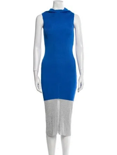Pre-owned Baobab Colorblock Pattern Midi Length Dress In Blue