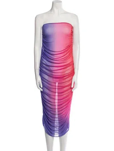 Pre-owned Baobab Colorblock Pattern Midi Length Dress In Pink