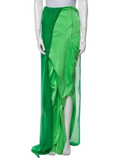 Pre-owned Baobab Colorblock Pattern Wide Leg Pants In Green