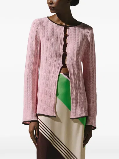 Baobab Corsica Resin-embellished Bell-sleeve Top In Pink
