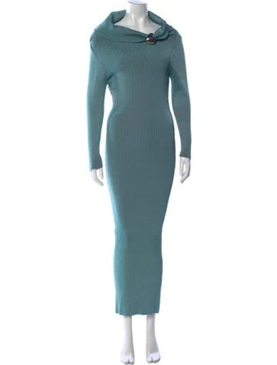Pre-owned Baobab Cowl Neck Long Dress In Blue