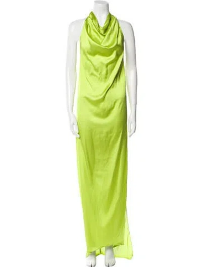 Pre-owned Baobab Cowl Neck Long Dress In Green