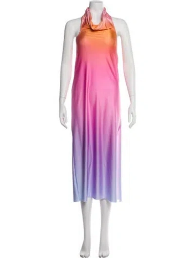 Pre-owned Baobab Cowl Neck Long Dress In Pink