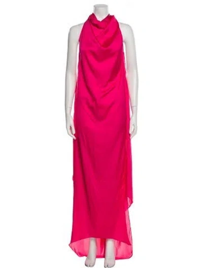 Pre-owned Baobab Cowl Neck Long Dress In Red