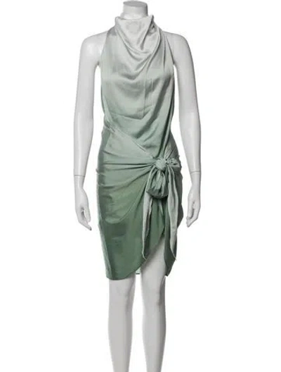 Pre-owned Baobab Cowl Neck Mini Dress In Green