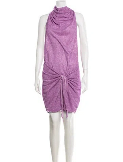 Pre-owned Baobab Cowl Neck Mini Dress In Purple