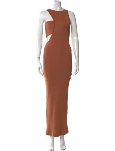 Pre-owned Baobab Crew Neck Long Dress In Brown