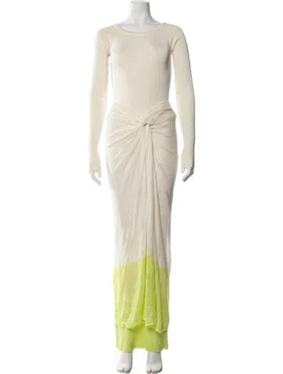 Pre-owned Baobab Crew Neck Long Dress In Neutral