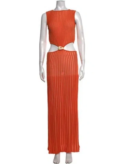 Pre-owned Baobab Crew Neck Long Dress In Orange