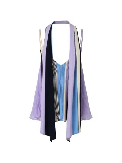 Baobab Danielle Pleated Scarf-detail Top In Purple