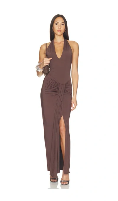 Baobab Donatella Maxi Dress In Brown