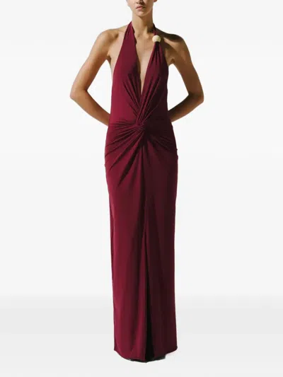 Baobab Eleonora Maxikleid Mit Kunstharz In Burgundy
