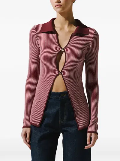 Baobab Federica Striped Ribbed-knit Shirt In Multi