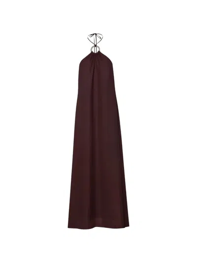Baobab Flora Halterneck Maxi Dress In Brown