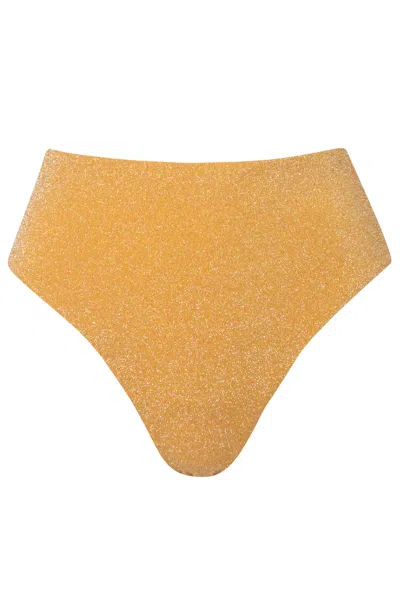 Baobab Galo Bottom Glossy Gold Bikini In Yellow