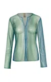 Baobab Gem Sheer Net Shirt In Green