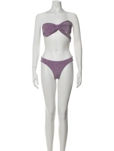 Pre-owned Baobab Glitter Accents Bikini In Purple