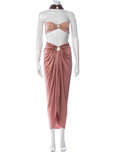 Pre-owned Baobab Glitter Accents Skirt Set In Pink