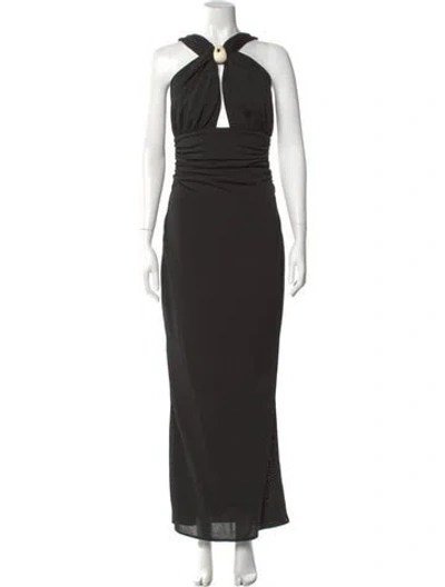 Pre-owned Baobab Halterneck Long Dress In Black