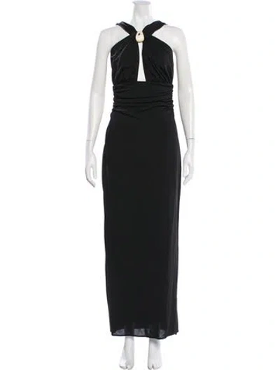 Pre-owned Baobab Halterneck Long Dress In Blue