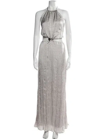 Pre-owned Baobab Halterneck Long Dress In Gray