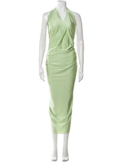 Pre-owned Baobab Halterneck Long Dress In Green