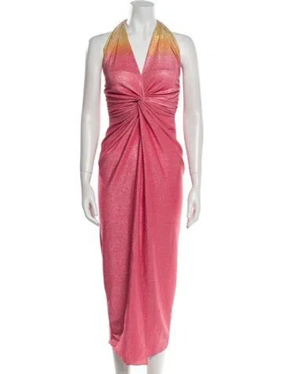 Pre-owned Baobab Halterneck Long Dress In Pink
