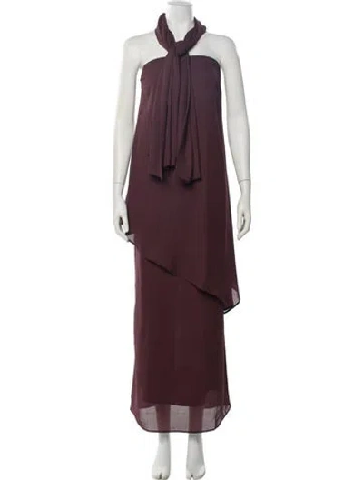 Pre-owned Baobab Halterneck Long Dress W/ Tags In Burgundy