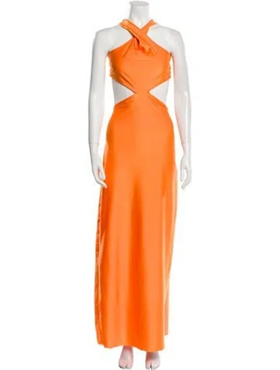 Pre-owned Baobab Halterneck Long Dress W/ Tags In Orange
