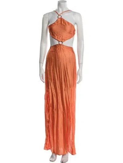 Pre-owned Baobab Halterneck Long Dress W/ Tags In Orange