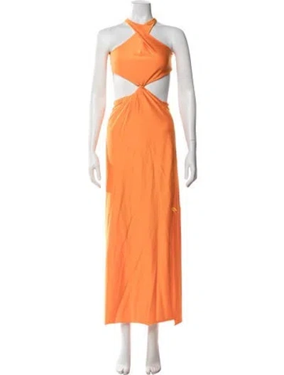 Pre-owned Baobab Halterneck Long Dress W/ Tags In Orange/yellow