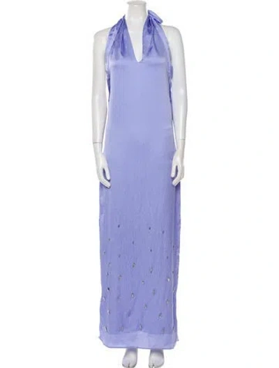 Pre-owned Baobab Halterneck Long Dress W/ Tags In Purple